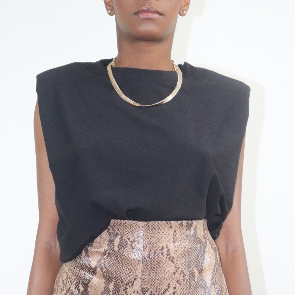 Padded Shoulder Top